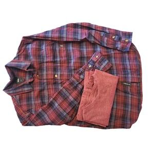 EUC Boy's Vans Flannel and T Shirt Bundle Size Large